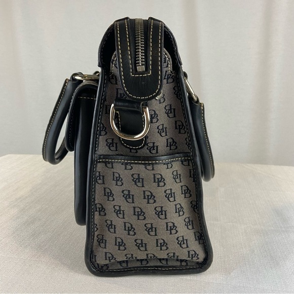 Dooney & Bourke Gray & Black Signature Logo Double Pocket Tote - Picture 7 of 14